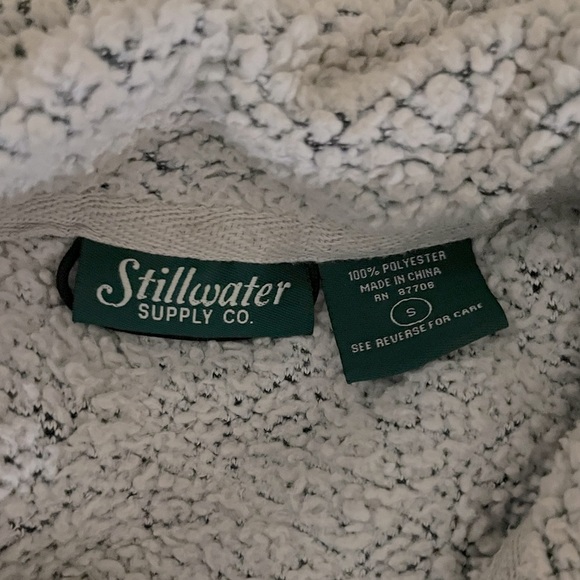 Stillwater Supply Cream Fluffy Fleece Pullover 1/4 Zip Jacket - Picture 3 of 3